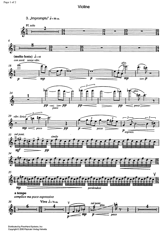 3 Impromptu - Violin
