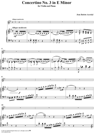 Concertino No. 3 in E Minor - Score