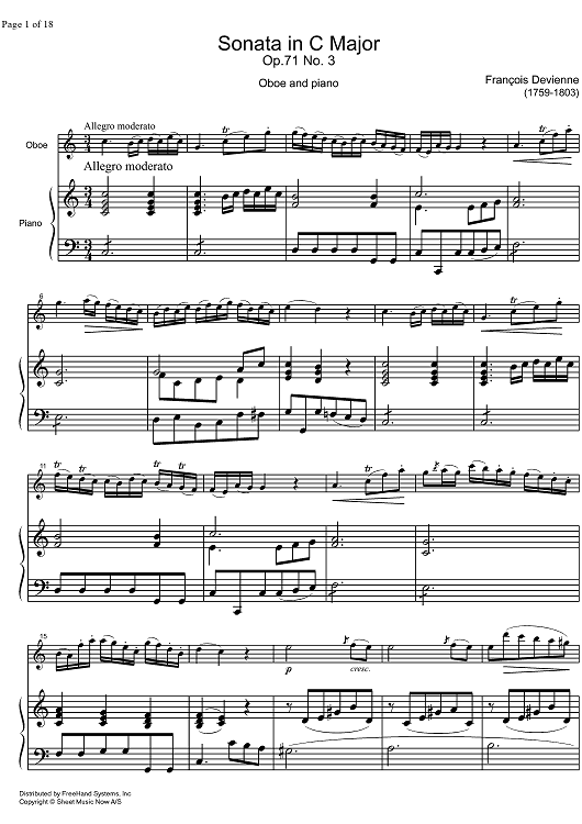 Sonata C Major Op.71 No. 3 - Score