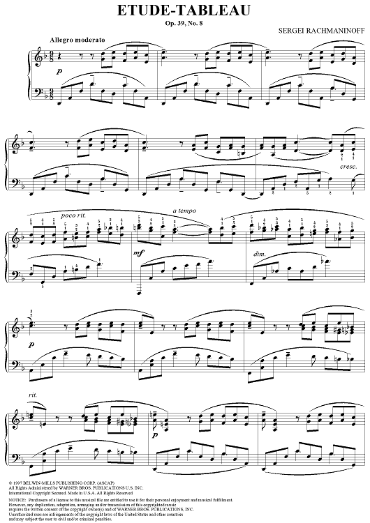 Etude-Tableau No. 8 in D Minor, Op. 39