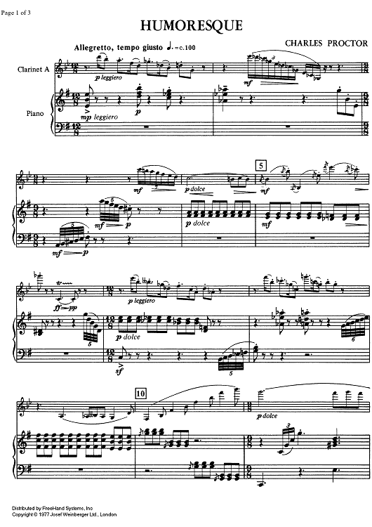 Difficult 1/4 - Humoresque - Score