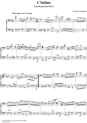 Harpsichord Pieces, Book 2, Suite 12, No.2:  L'Intîme
