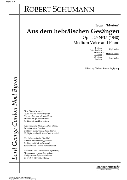 Aus dem hebräischen Gesängen Op.25 No.15