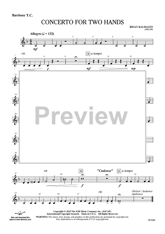 Concerto for Two Hands - Baritone TC