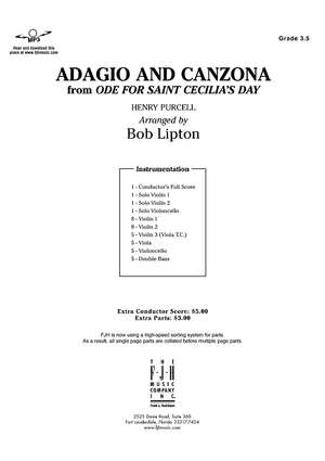 Adagio and Canzona from Ode for Saint Cecilia’s Day - Score Cover