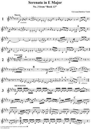 Serenata No. 3 in E Major - Violin 2