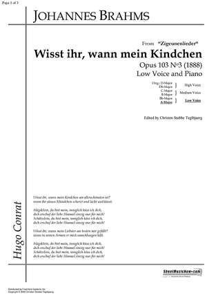 Wisst ihr, wann mein Kindchen Op.103 No. 3