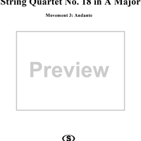 String Quartet No. 18, Movement 3 - Score