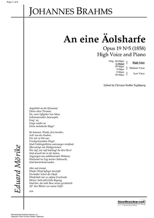 An eine Äolsharfe Op.19 No. 5