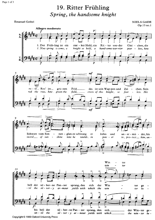 Ritter Frühling Op.13 No. 1