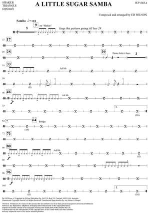 A Little Sugar Samba - Percussion 1