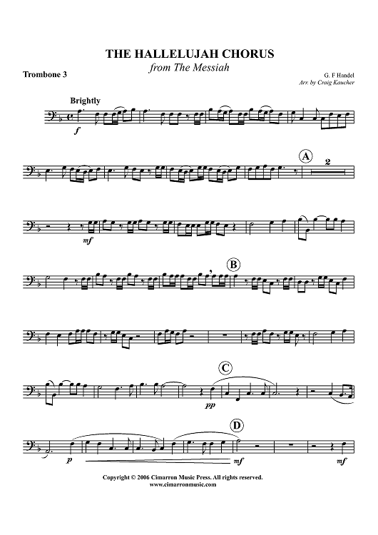 The Hallelujah Chorus - Trombone 3