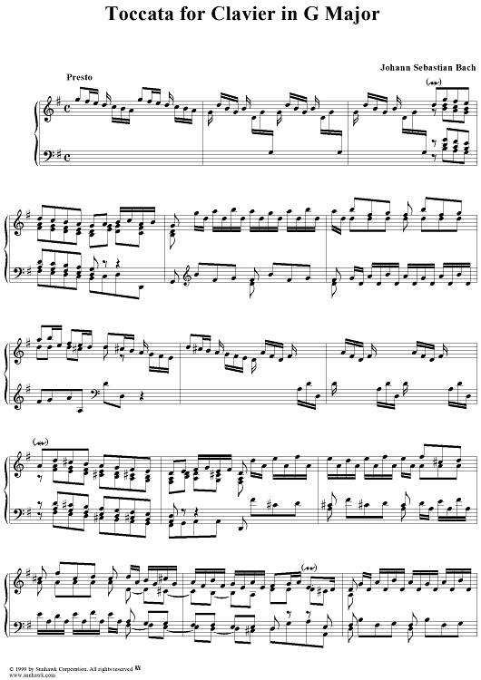 Toccata for Clavier in G Major, BWV 916