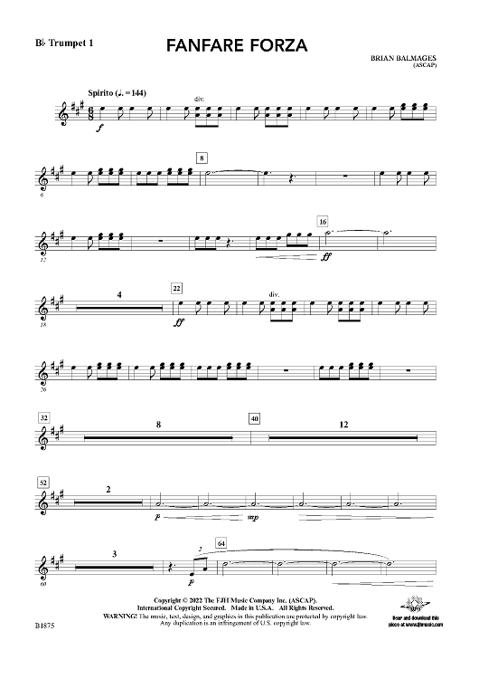 Fanfare Forza - Bb Trumpet 1