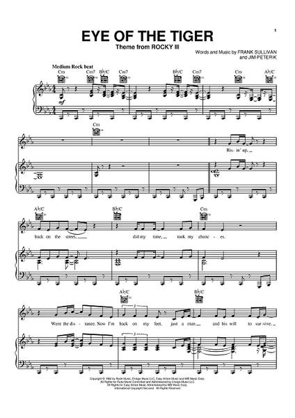 EYE OF THE TIGER Piano Sheet music