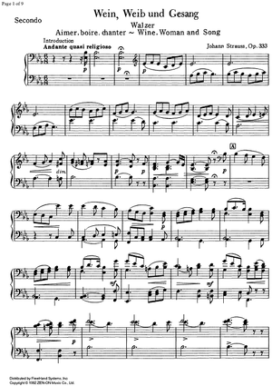 Wein, Weib und Gesang Op.333 - Piano 2