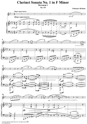 Viola Sonata No. 1, Movement 1 - Piano Score