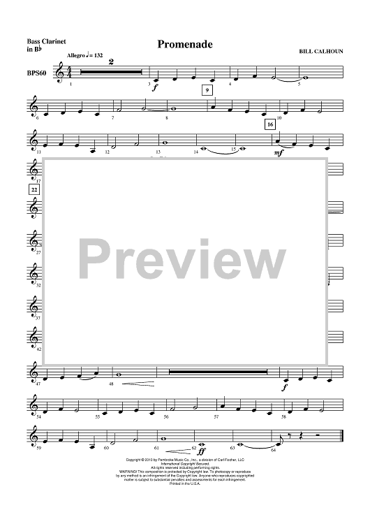 Promenade - Bass Clarinet in B-flat