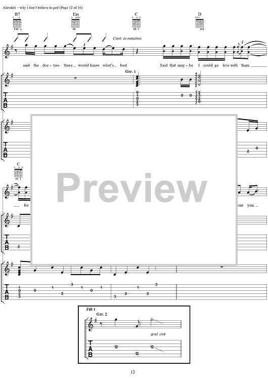 Vasoline by Stone Temple Pilots - Guitar Tablature - Digital Sheet Music