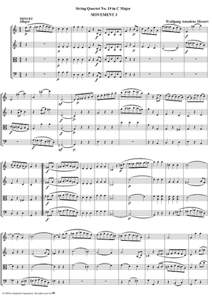 String Quartet No. 19, Movement 3 - Score