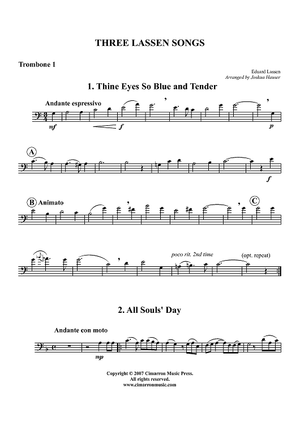 Three Lassen Songs - Trombone 1