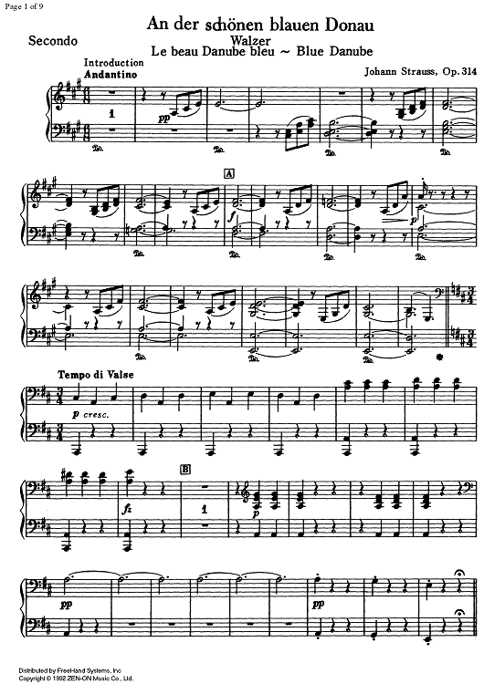 An der Schönen Blauen Donau Op.314 - Piano 2