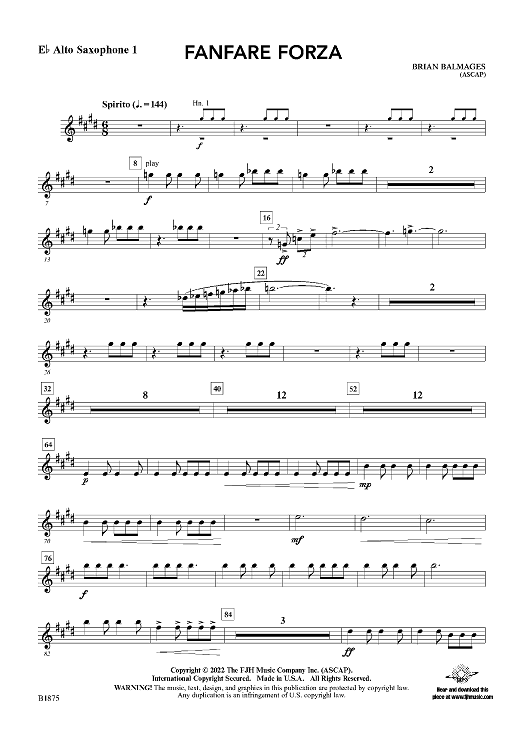 Fanfare Forza - Eb Alto Sax 1