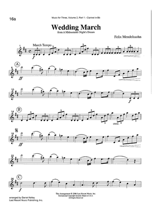 Wedding March - from A Midsummer Night's Dream - Part 1 Clarinet in Bb