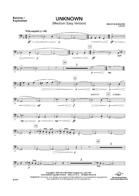 Unknown (Medium Easy Version) - Baritone / Euphonium