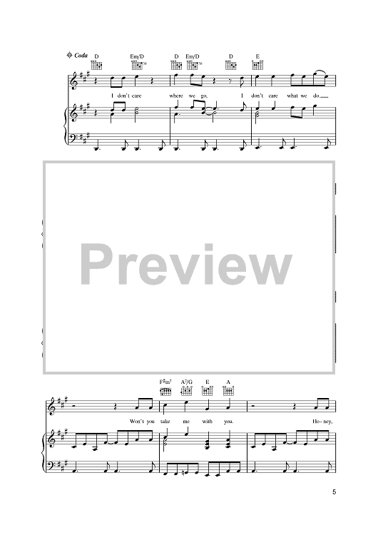 Take Me With U (Guitar Chords/Lyrics) - Print Sheet Music Now