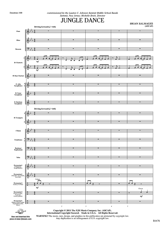 Jungle Dance - Score