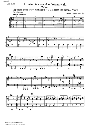 Geschichten Aus dem Wienerwald Op.325 - Piano 2