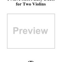 Twelve Short Easy Duets for Two Violins, Op. 87 - Violin 1