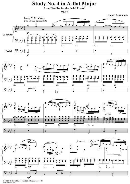 Studies for the Pedal Piano: No. 4 in A-flat Major