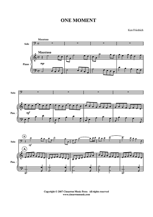 One Moment - Piano Score