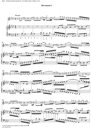 Violin Sonata No. 5, Movement 4 - Piano Score