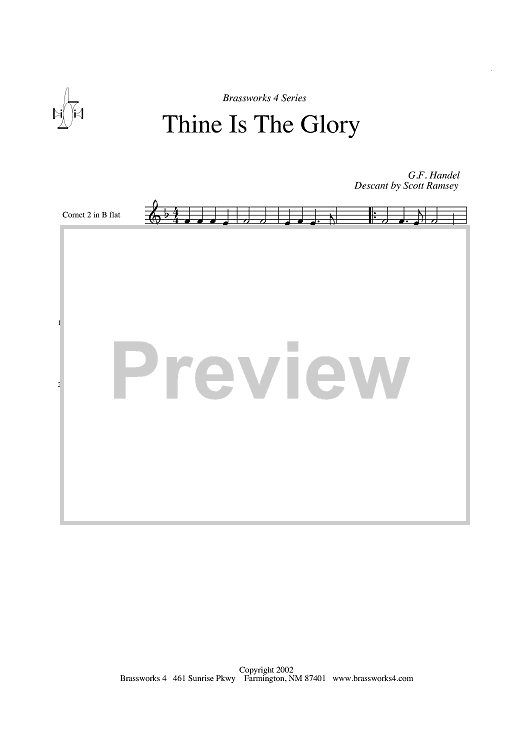 Thine is The Glory - Cornet 2