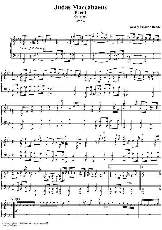 Judas Maccabaeus, HWV63, Part 1 - Vocal Score