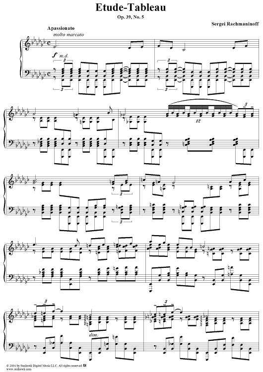 Etude-Tableau in E-flat Minor, Op. 39, No. 5