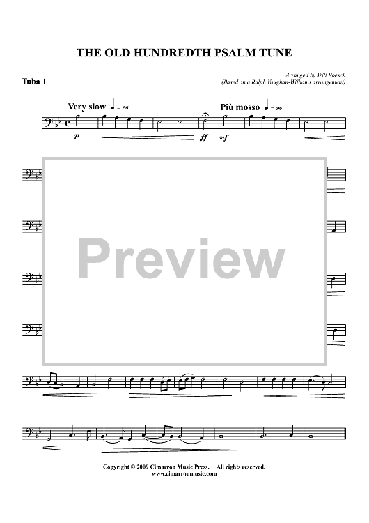 The Old Hundredth Psalm Tune - Tuba 1