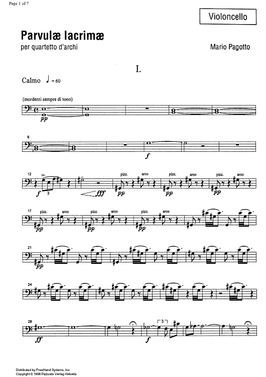 Parvulæ lacrimæ - Cello
