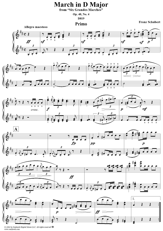 March in D Major, No. 4 from "Six Grandes Marches", Op. 40