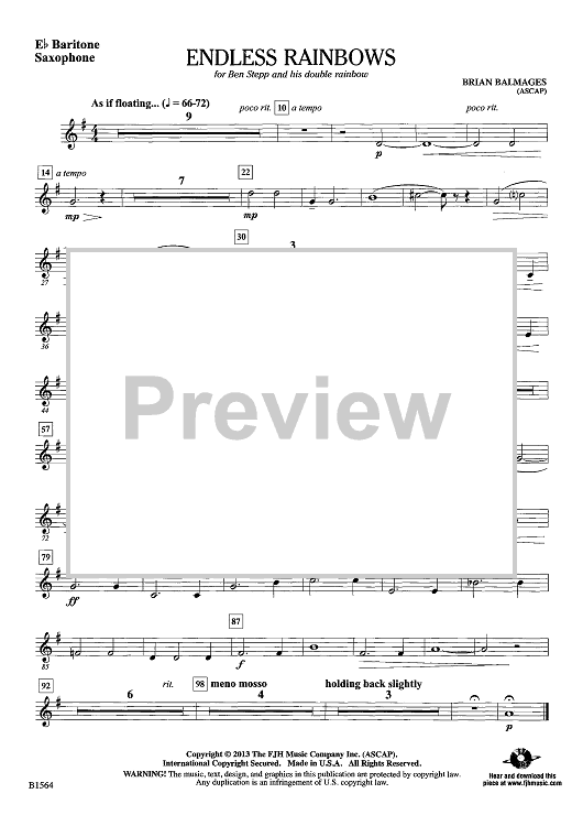 Endless Rainbows - Eb Baritone Sax