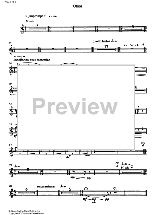 3 Impromptu - Oboe