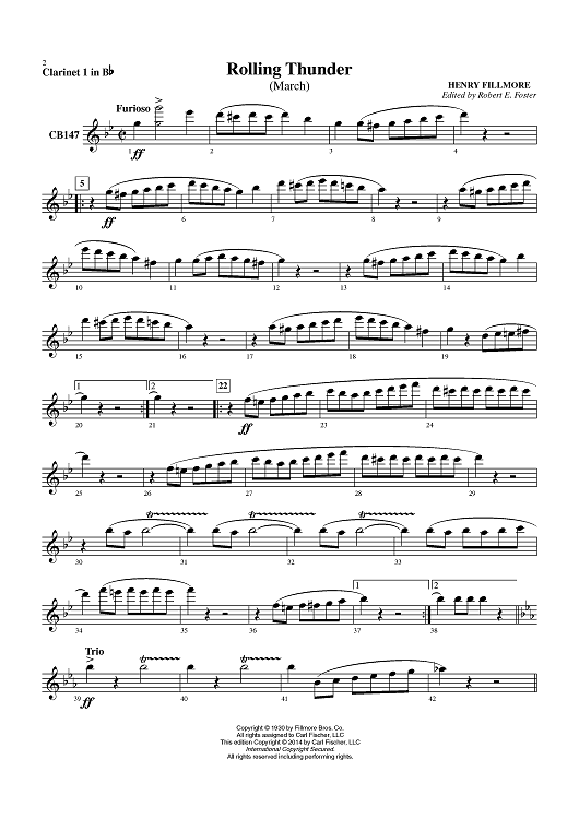 Rolling Thunder - Clarinet 1 in Bb