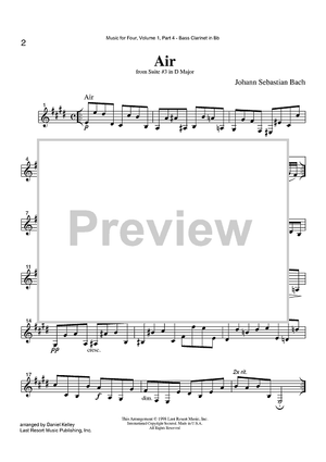 Air - from Suite #3 in D Major - Part 4 Bass Clarinet in Bb