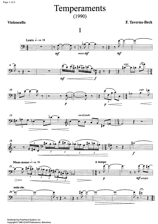 Temperaments - Cello