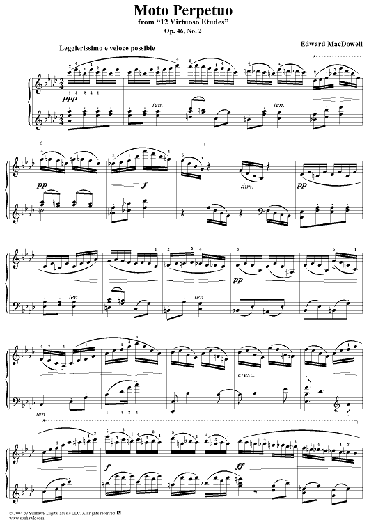 Moto Perpetuo, Op. 46, No. 2" Sheet Music for Piano Solo - Sheet Music  Now