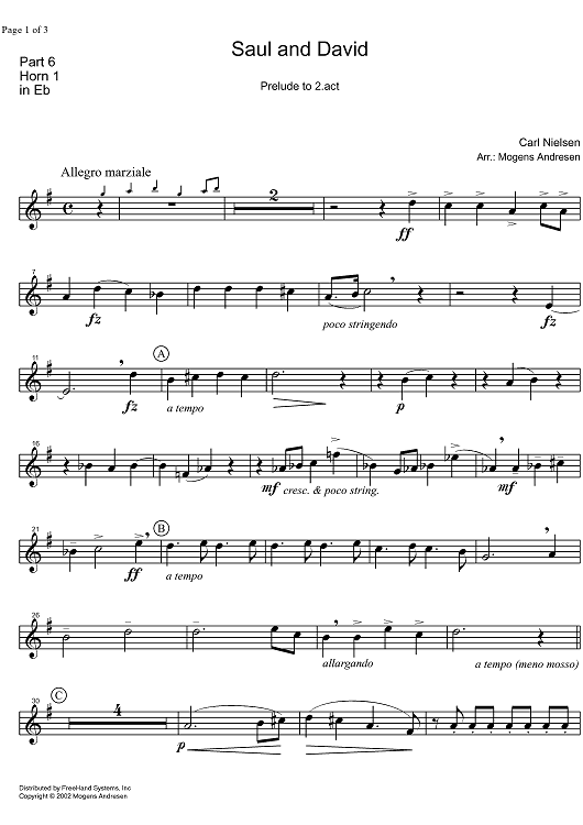 Saul and David - Prelude to Act  2 - Horn in E-flat 1