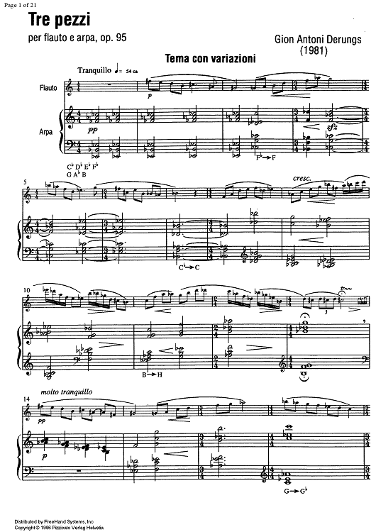 Tre Pezzi Op.95 - Score